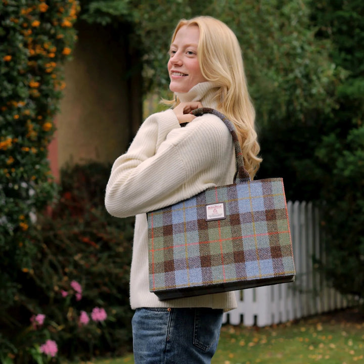 Glen Appin Harris Tweed Glencoe Shopper Tote Bag in MacLeod Tartan