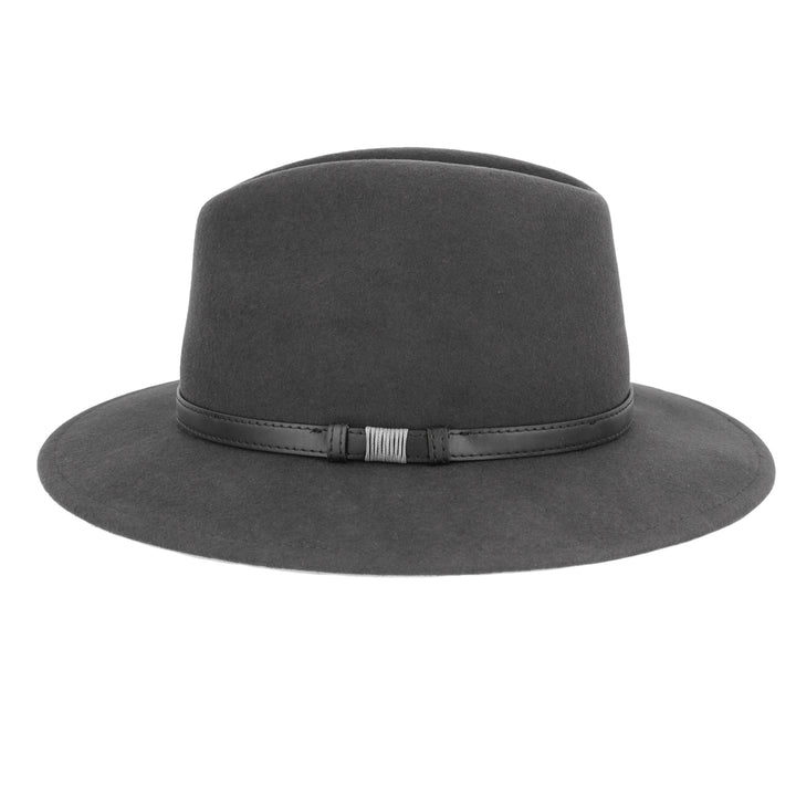 Grey Wool Fedora With Black Band