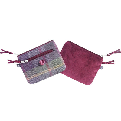 Earth Squared Dog Coin Purse - Gullane Tweed - Purple - Wild at Heart