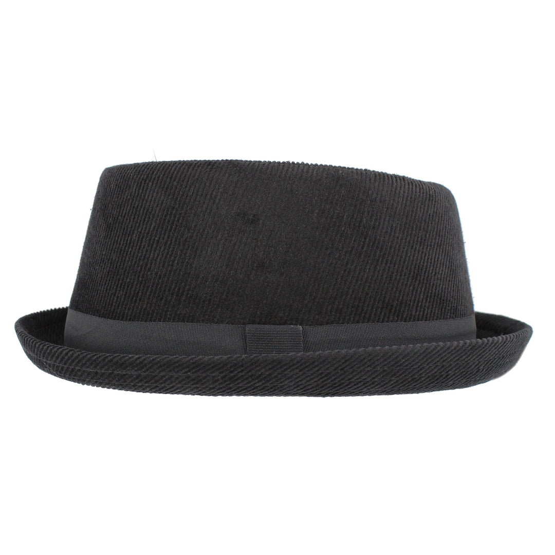 Corduroy Black Pork Pie Hat