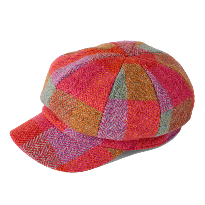 Failsworth Ladies Harris Tweed Cap Multi-Coloured Check