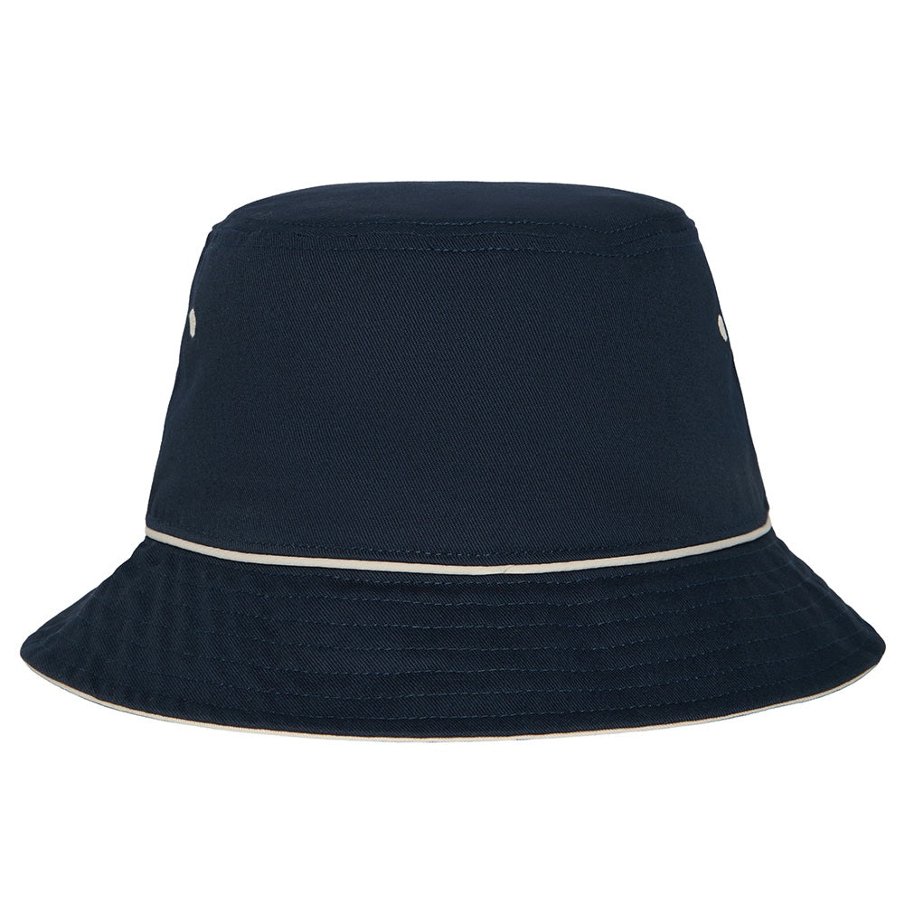 Navy & Cream Piped Cotton Bucket Hat - Lyle & Scott