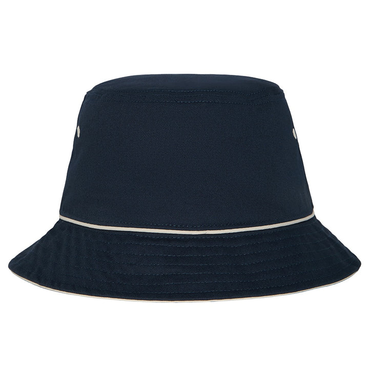 Navy & Cream Piped Cotton Bucket Hat - Lyle & Scott