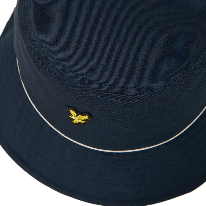 Navy & Cream Piped Cotton Bucket Hat - Lyle & Scott