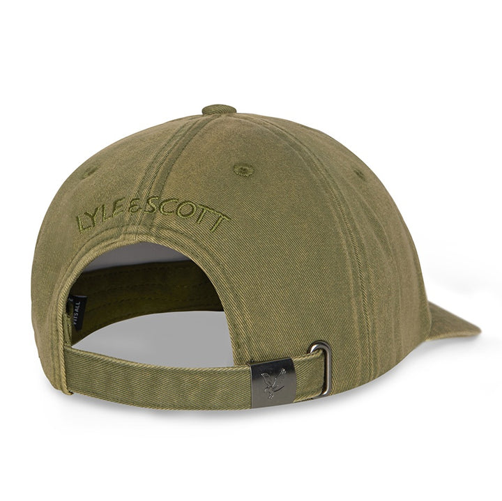 Washed Olive Cotton Adjustable Baseball Cap - Lyle  & Scott