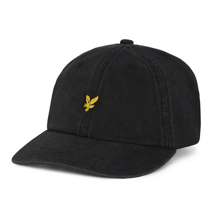 Washed Black Cotton Adjustable Baseball Cap - Lyle  & Scott