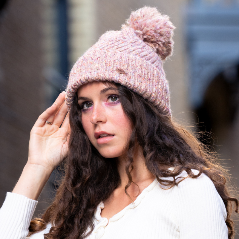 Pink Bobble Hat Miss Sparrow