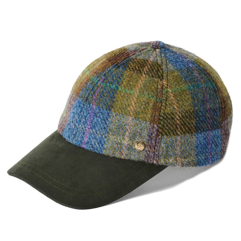 Failsworth Women's Harris Tweed Baseball Cap Blue Check