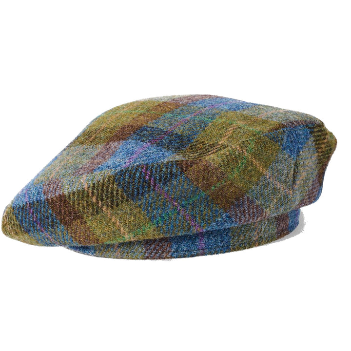 Failsworth Harris Tweed Beret in Blue Check