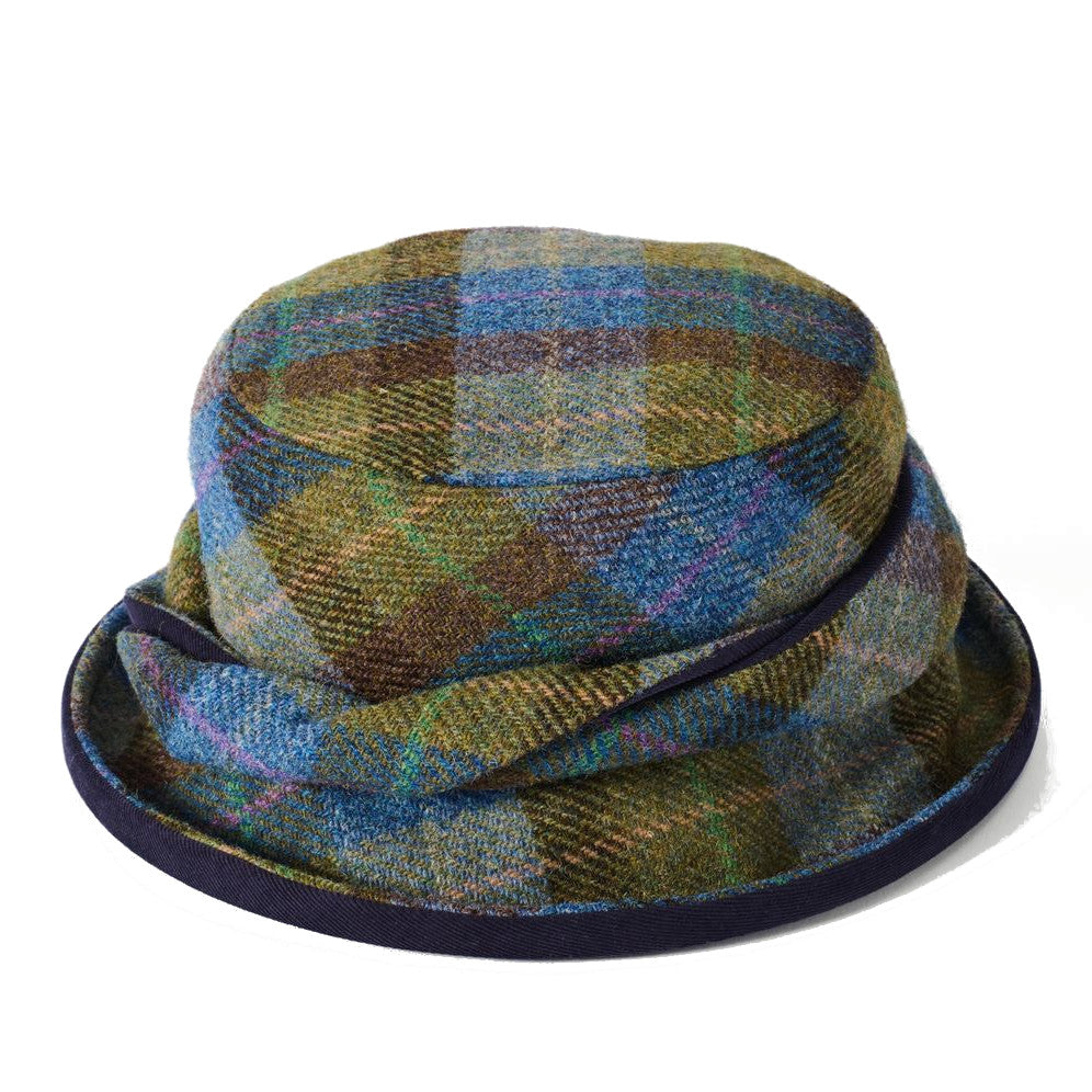 Failsworth Harris Tweed Twist Cloche In Blue