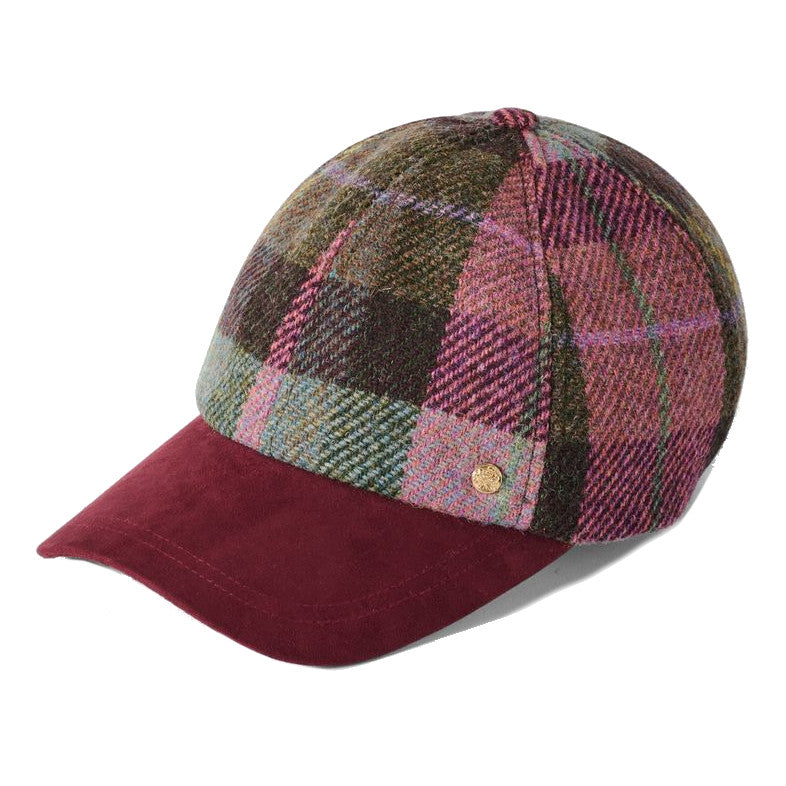 Failsworth Women's Harris Tweed Baseball Cap Pink Check
