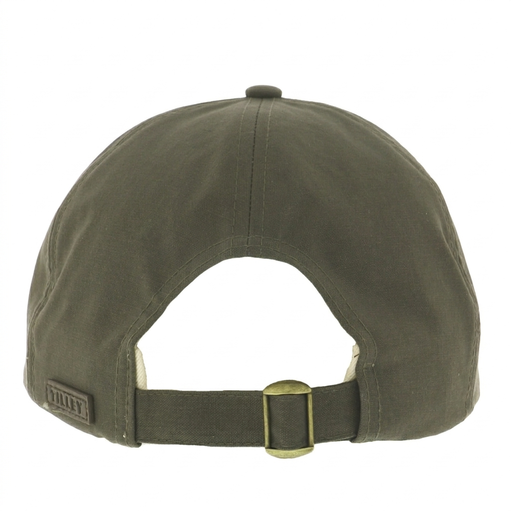 Tilley Adjustable Waxed Cotton Baseball Cap in Olive