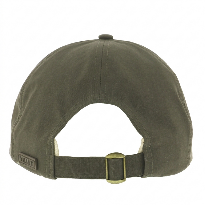 Tilley Adjustable Waxed Cotton Baseball Cap in Olive