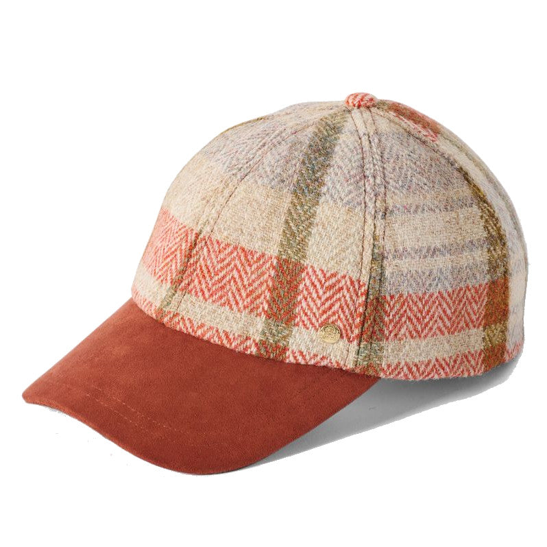 Failsworth Women's Harris Tweed Baseball Cap Rust Check