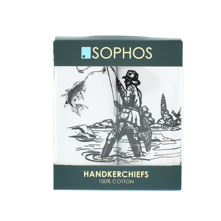Men’s 100% Cotton Fishing Print Handkerchief / Hanky
