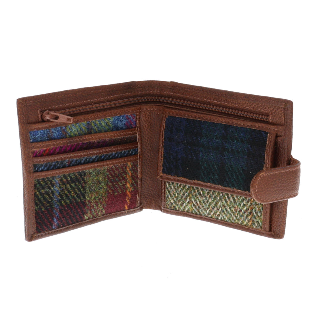 Leather & Harris Tweed Wallet (Tan)