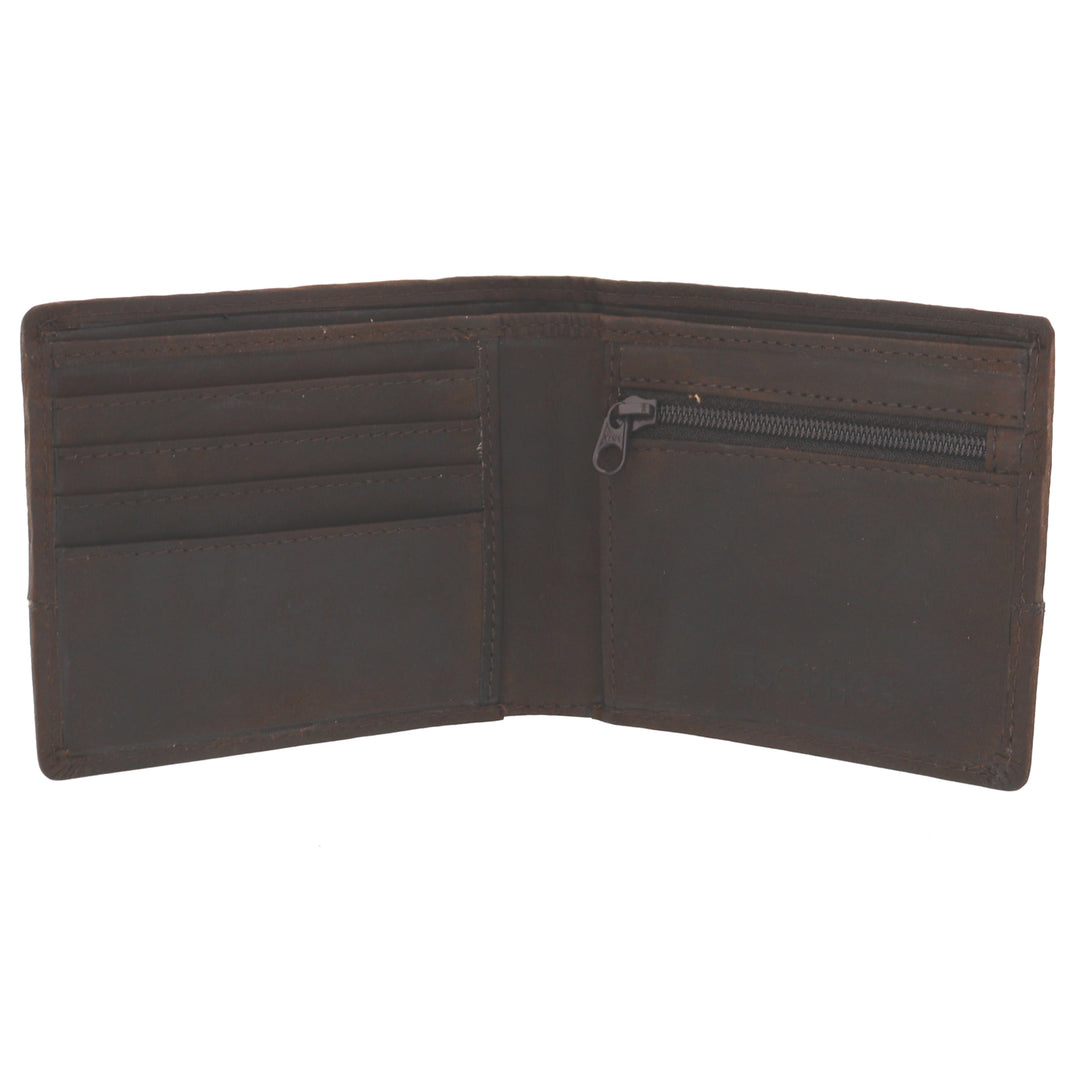 Blue Harris Tweed & Dark Brown Leather Wallet