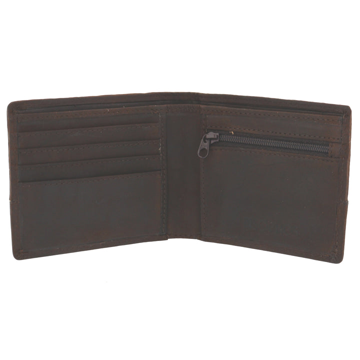 Blue Harris Tweed & Dark Brown Leather Wallet