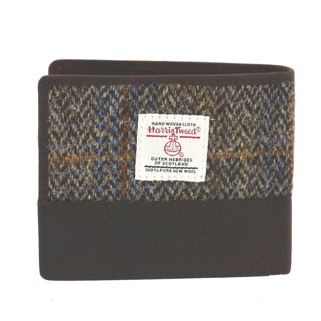 Harris Tweed & Dark Brown Leather Wallet