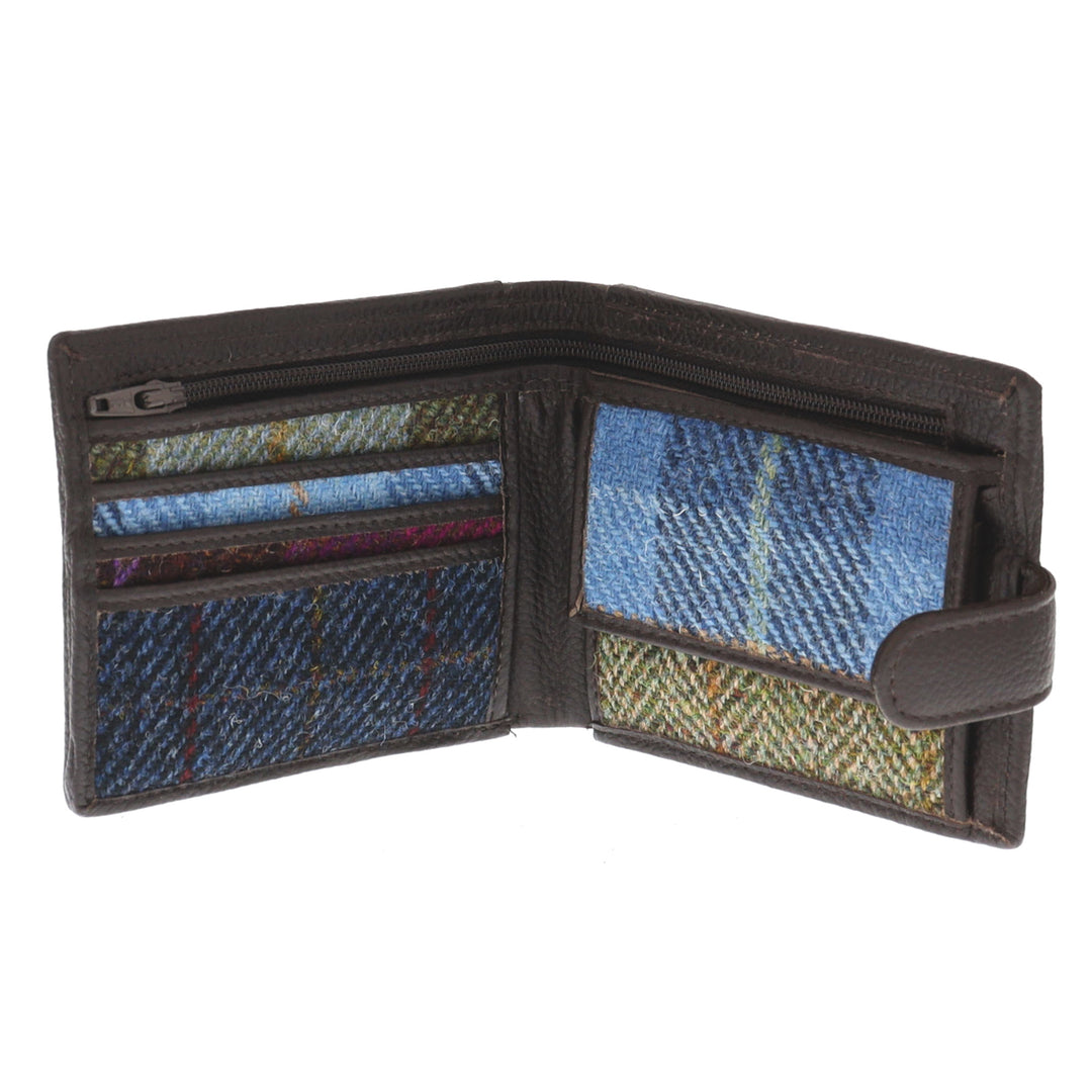 Leather & Harris Tweed Wallet (Brown)