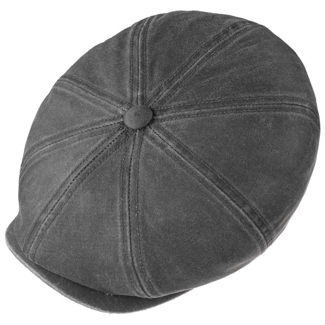Stetson Cotton Hatteras 'Old Newsboy' Bakerboy Cap In Black