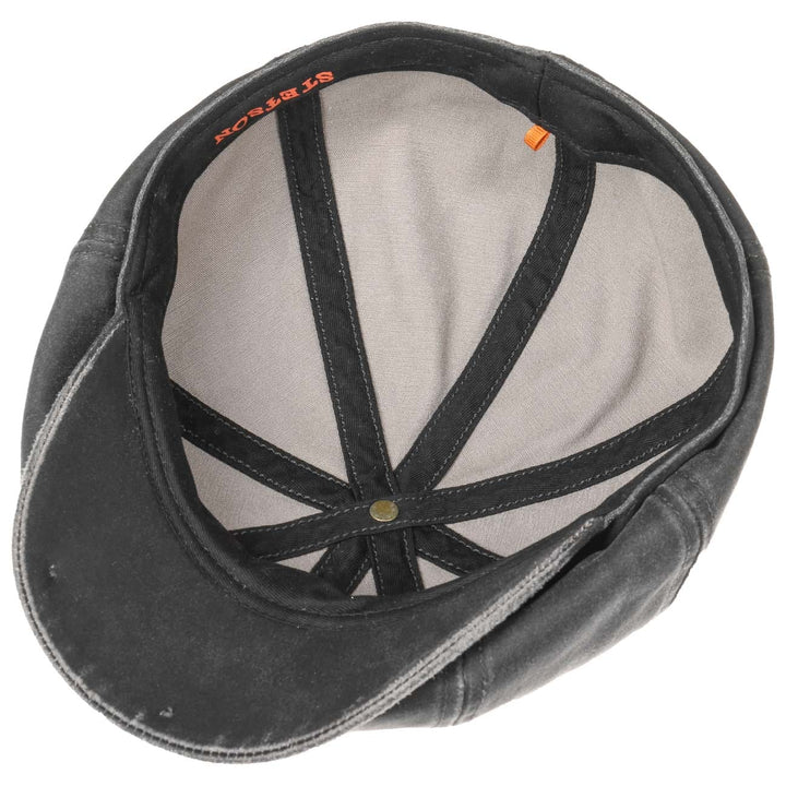 Stetson Cotton Hatteras 'Old Newsboy' Bakerboy Cap In Black