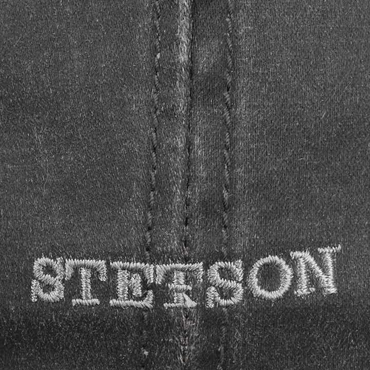 Stetson Cotton Hatteras 'Old Newsboy' Bakerboy Cap In Black