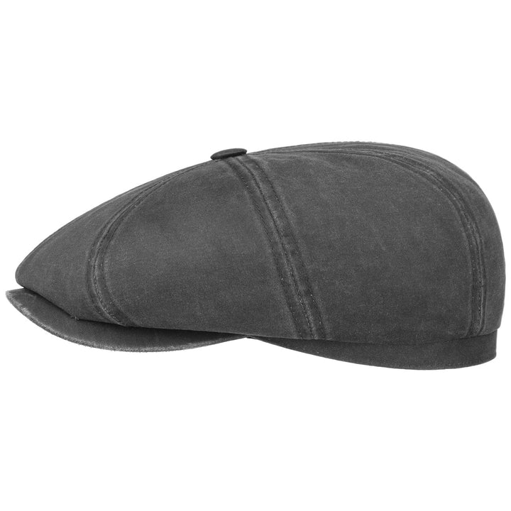 Stetson Cotton Hatteras 'Old Newsboy' Bakerboy Cap In Black