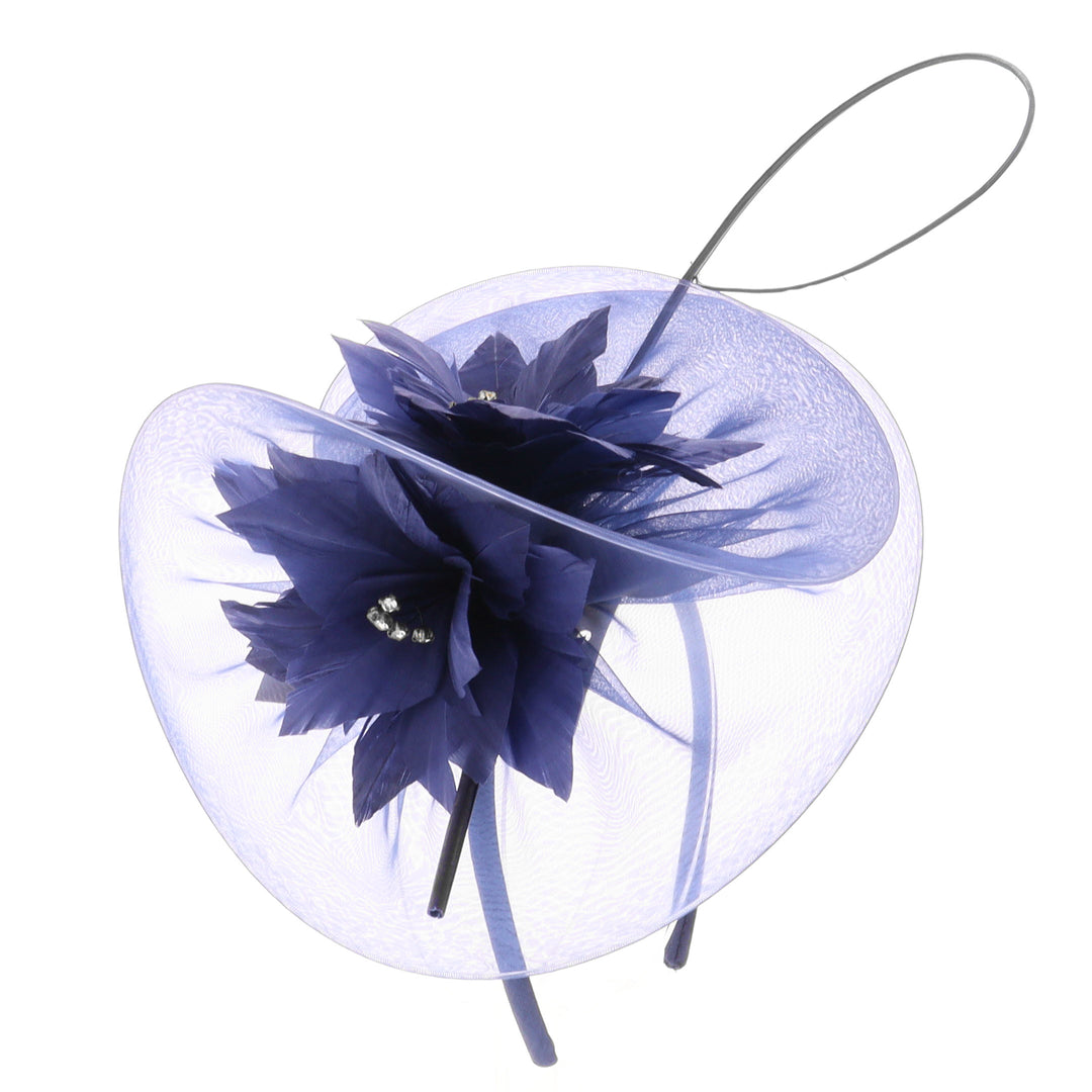 Navy Blue Small Headband Fascinator (1432)