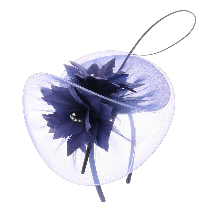 Navy Blue Small Headband Fascinator (1432)