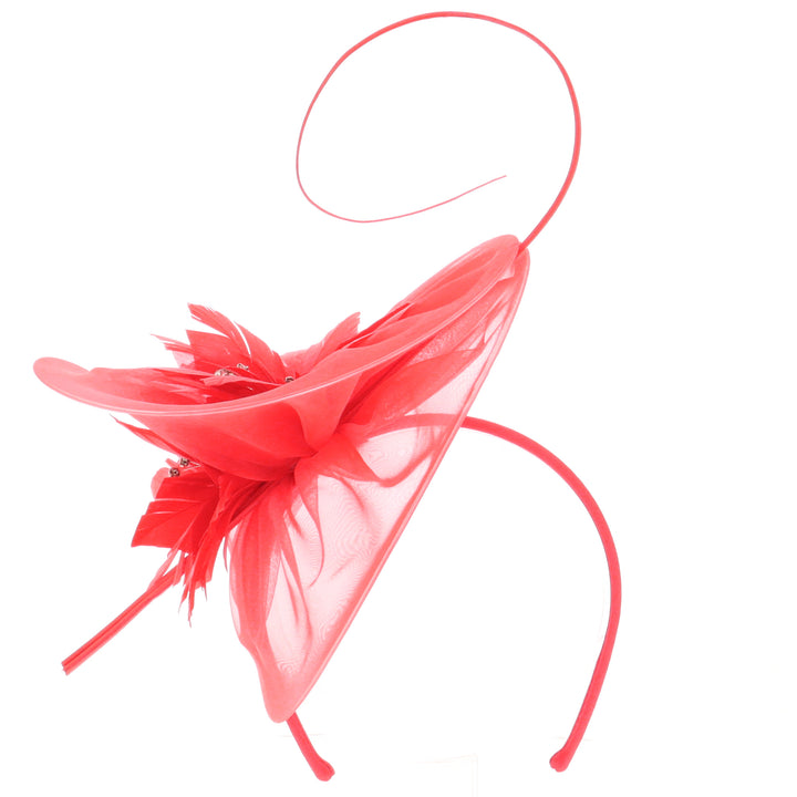 Red Small Headband Fascinator (1432)