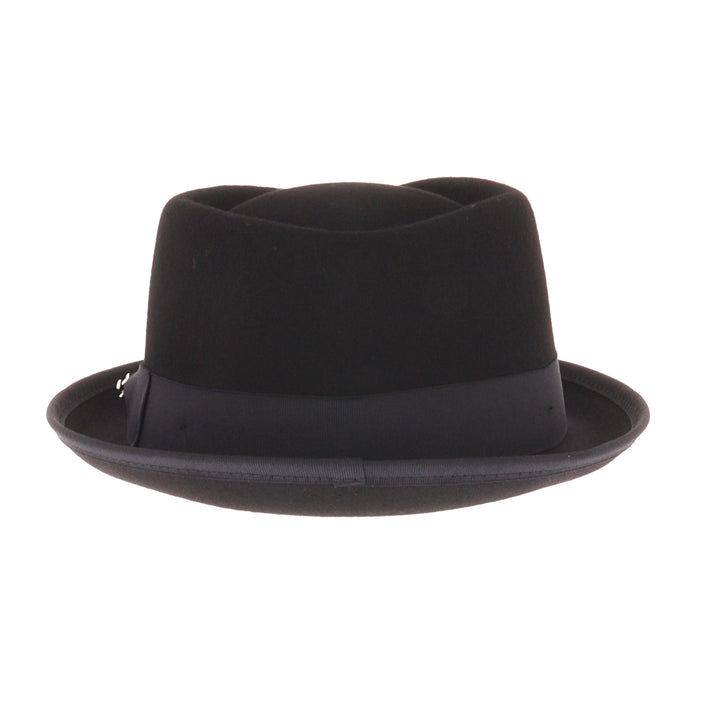 Whiteley 100% Wool Jet Black Pork Pie Hat
