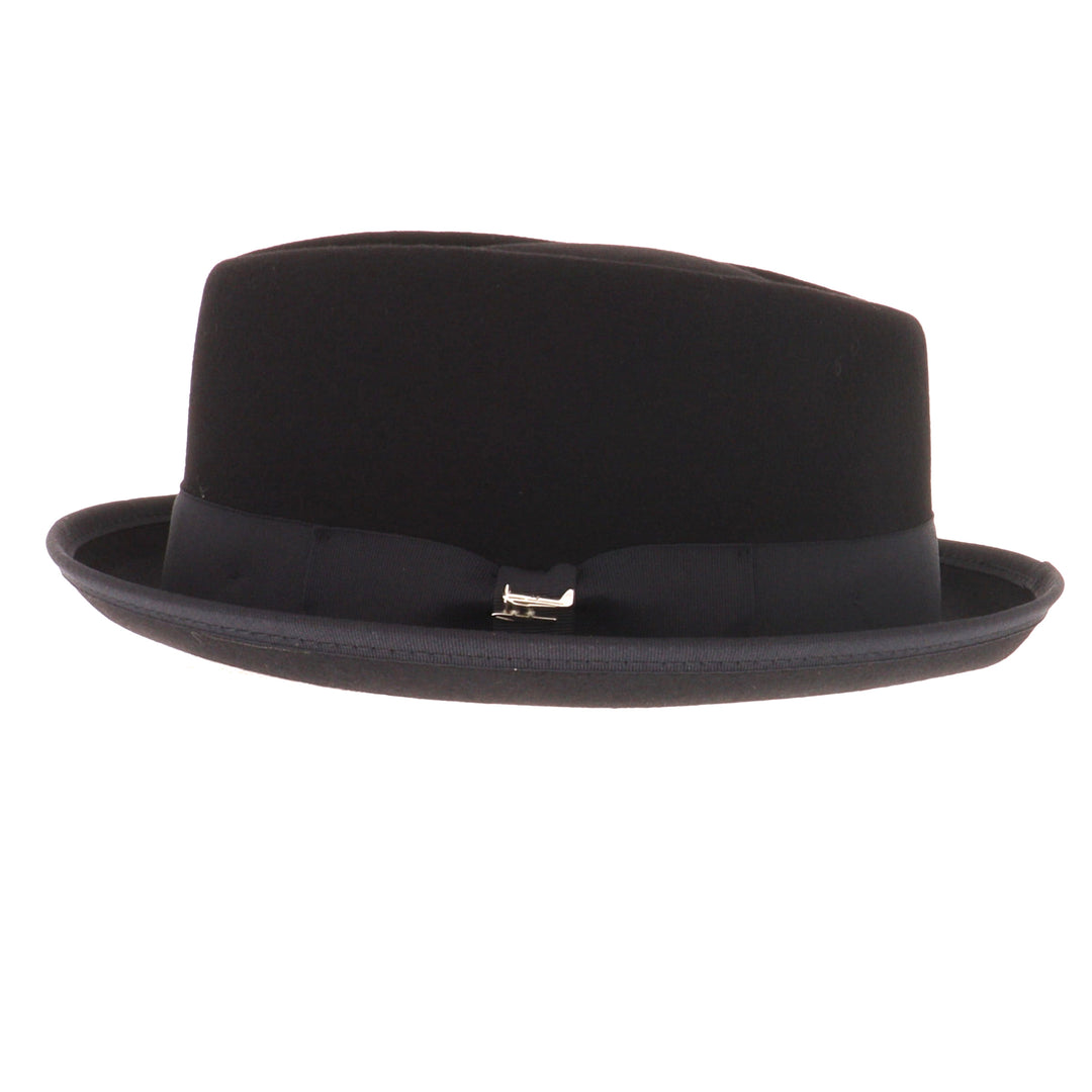 Whiteley 100% Wool Jet Black Pork Pie Hat