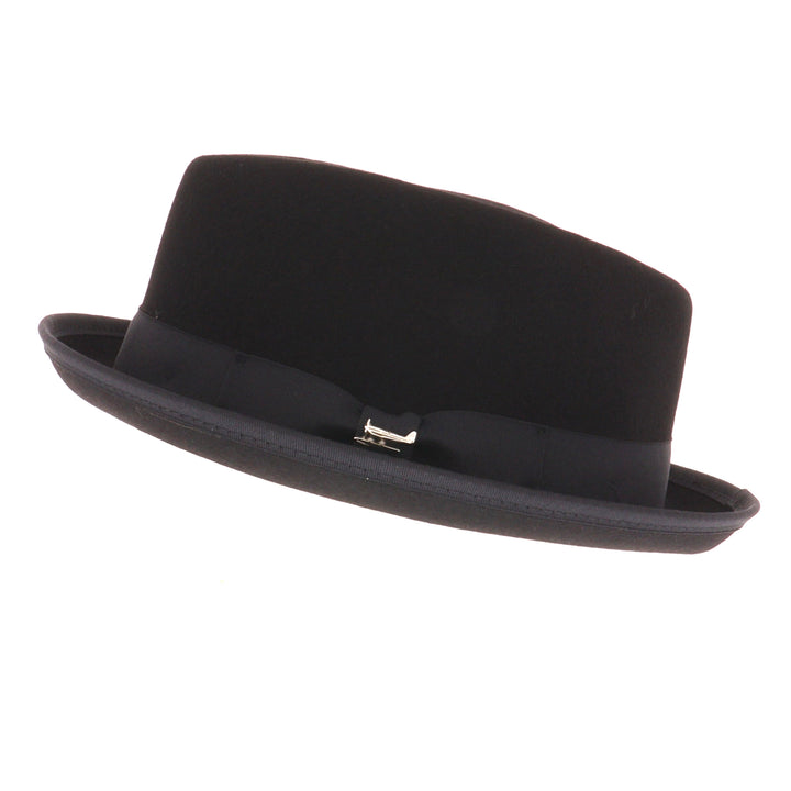 Whiteley 100% Wool Jet Black Pork Pie Hat