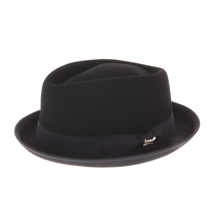 Whiteley 100% Wool Jet Black Pork Pie Hat