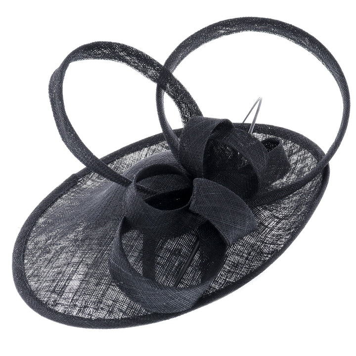 Black Medium Disc Headband Fascinator 'Kathleen'