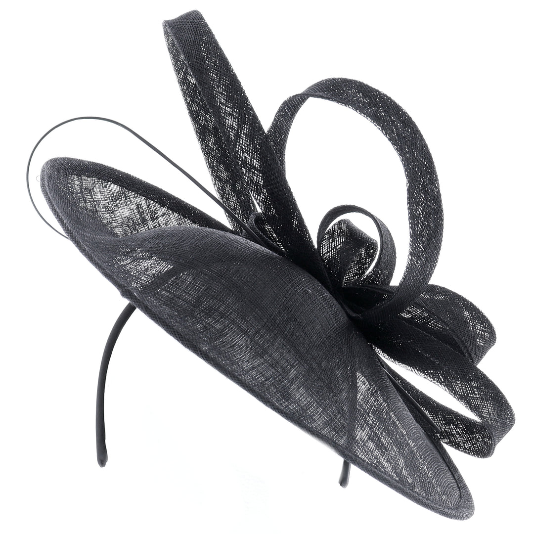 Black Medium Disc Headband Fascinator 'Kathleen'