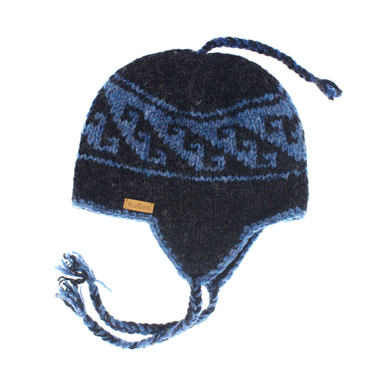 Kusan Colourful Wool Trapper Hat With Plaits, Fleece Lined