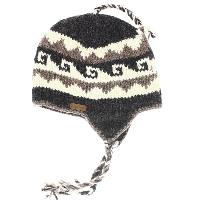 Kusan Colourful Wool Trapper Hat With Plaits, Fleece Lined