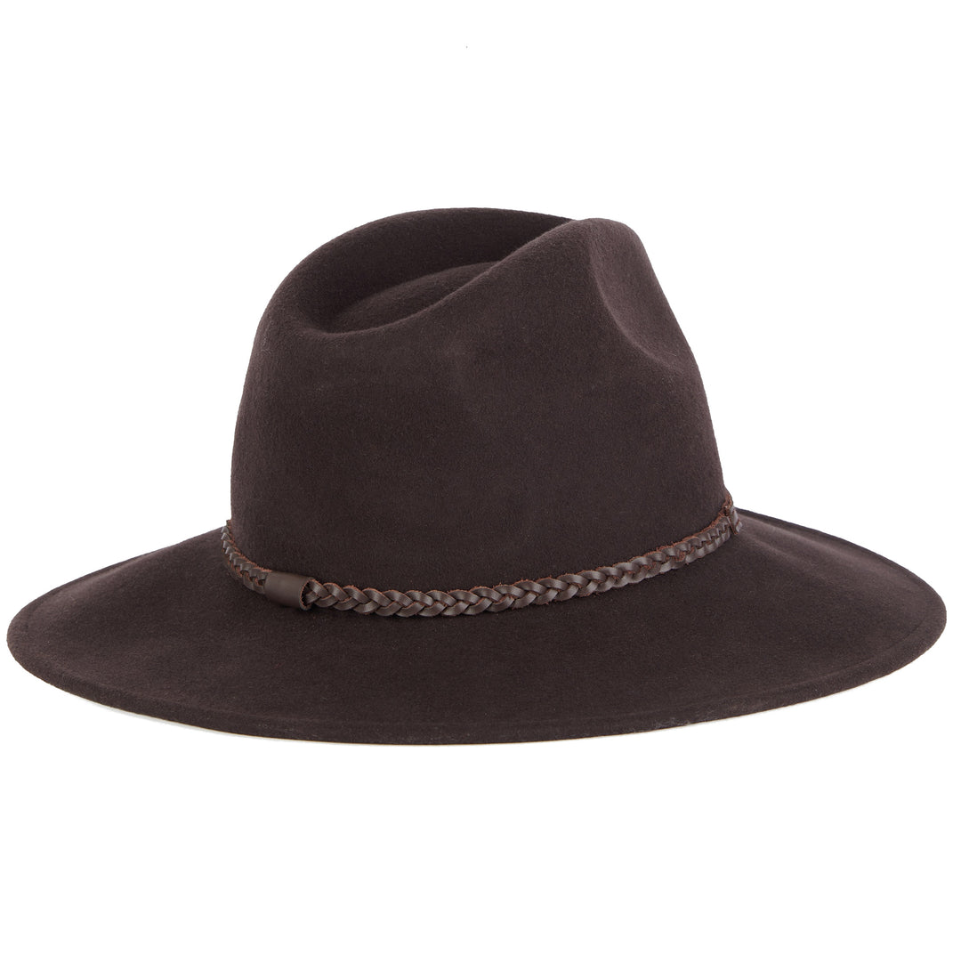Barbour 'Tack' Ladies 100% Wool Fedora in Brown