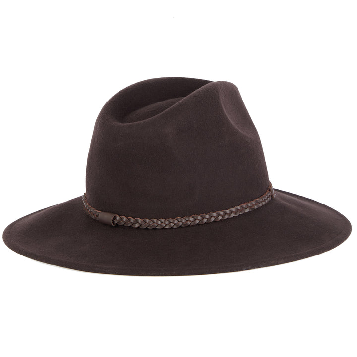 Barbour 'Tack' Ladies 100% Wool Fedora in Brown