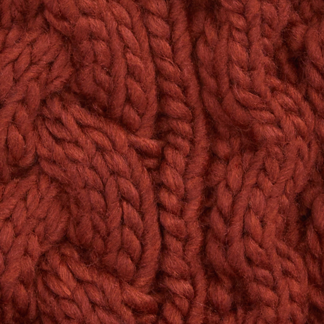 Barbour Cable Knit Bobble Hat in Burnt Henna