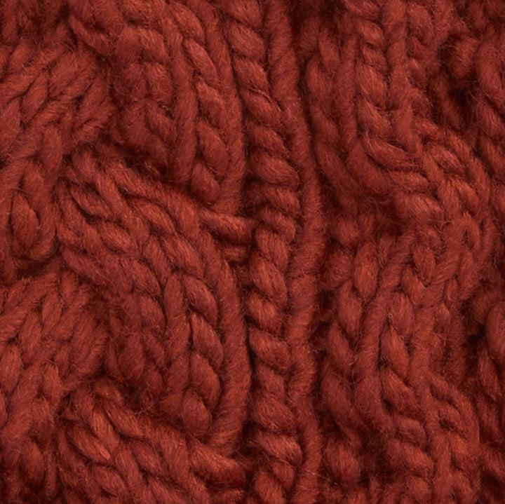 Barbour Cable Knit Bobble Hat in Burnt Henna