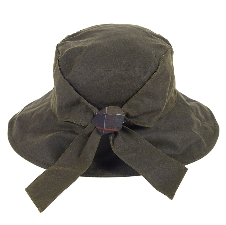 Barbour Ladies Waxed Cotton Brambling Bucket Hat Olive Green