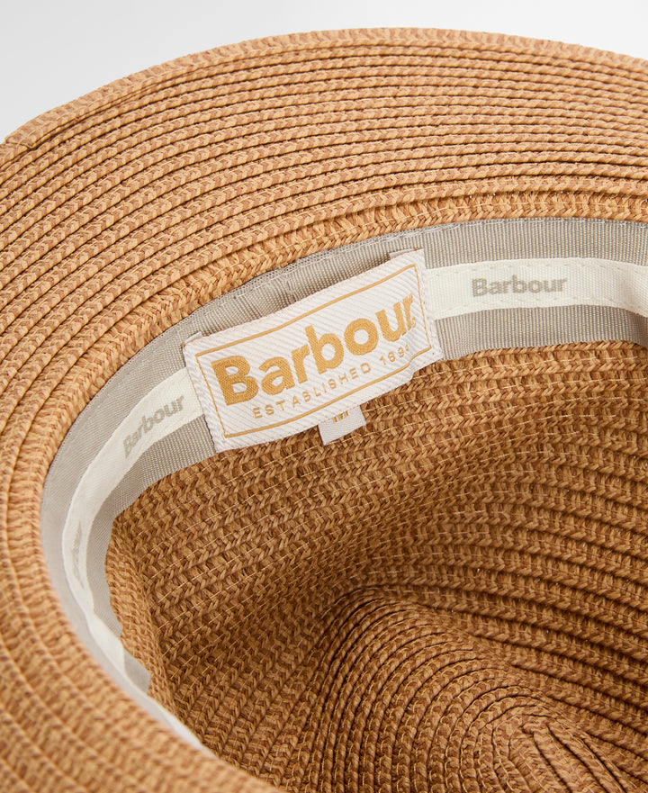 Barbour Women's Evelyn Braid Summer Fedora Hat in Tan