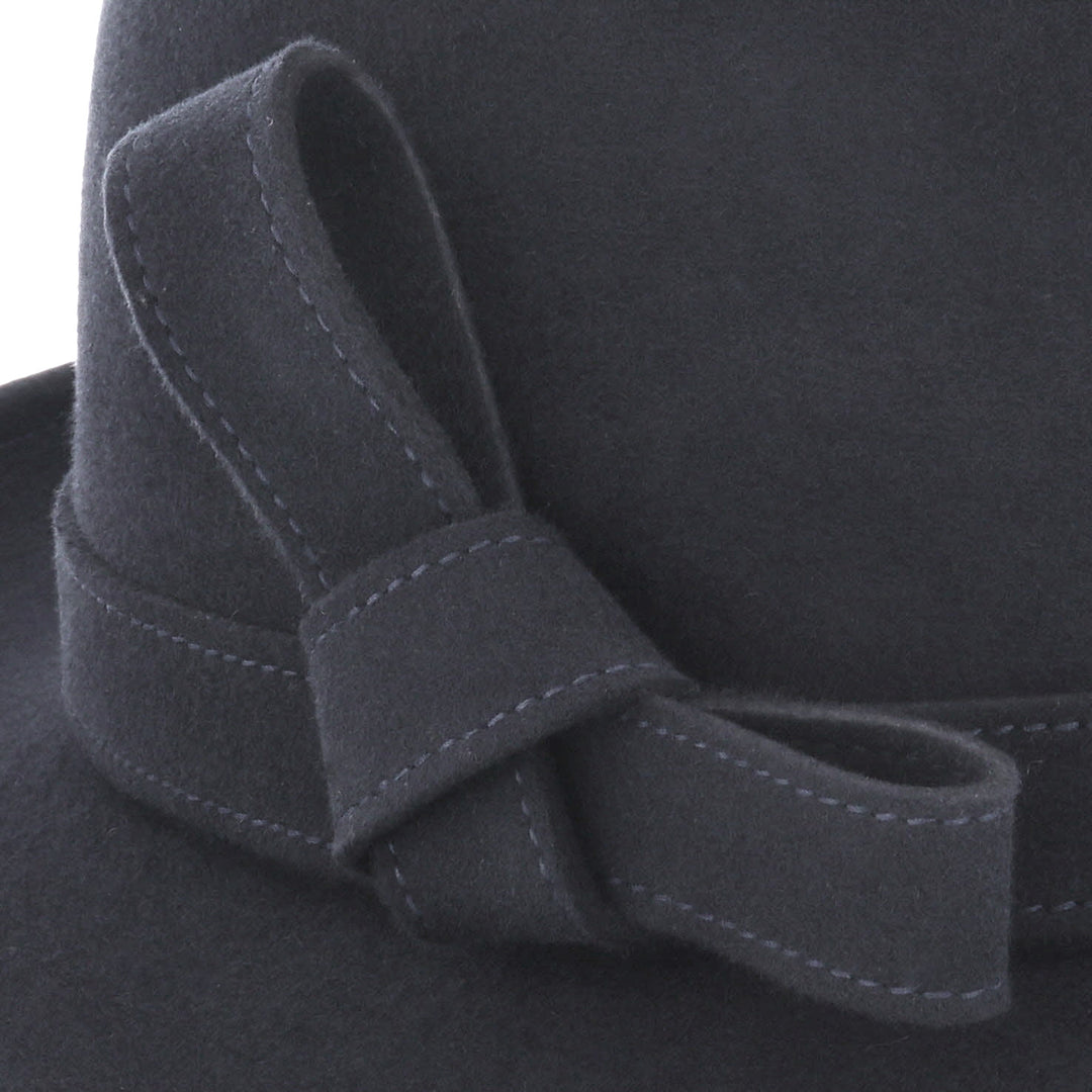 Ladies 100% Wool Fedora (Navy)