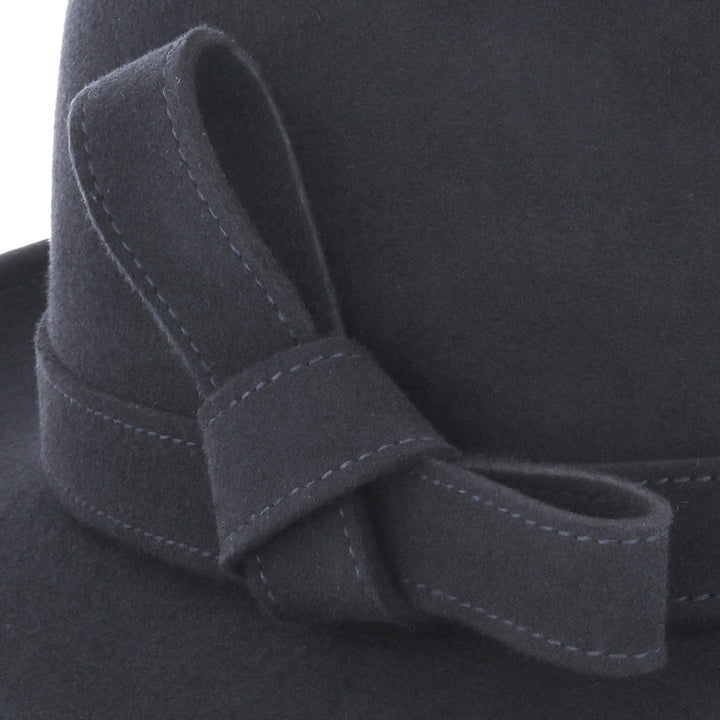 Ladies 100% Wool Fedora (Navy)