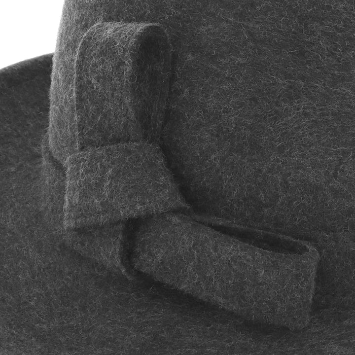 Ladies 100% Wool Fedora (Charcoal)