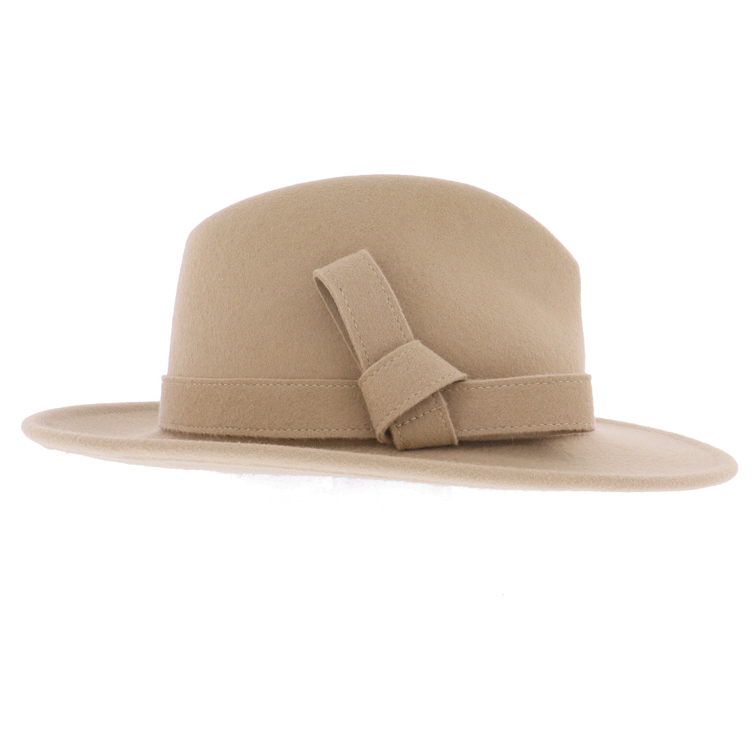 Ladies 100% Wool Fedora (Camel)