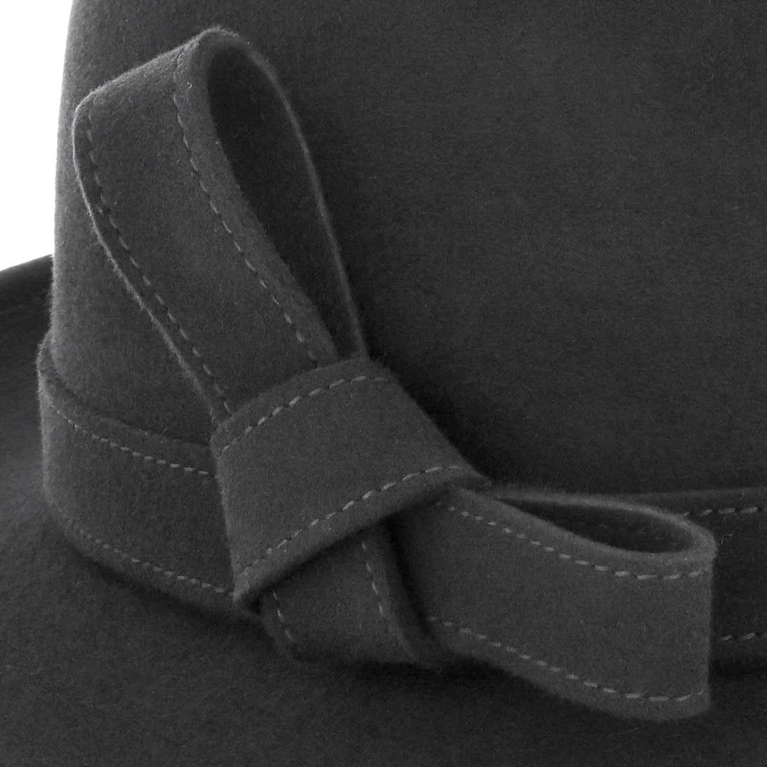 Ladies 100% Wool Fedora (Black)
